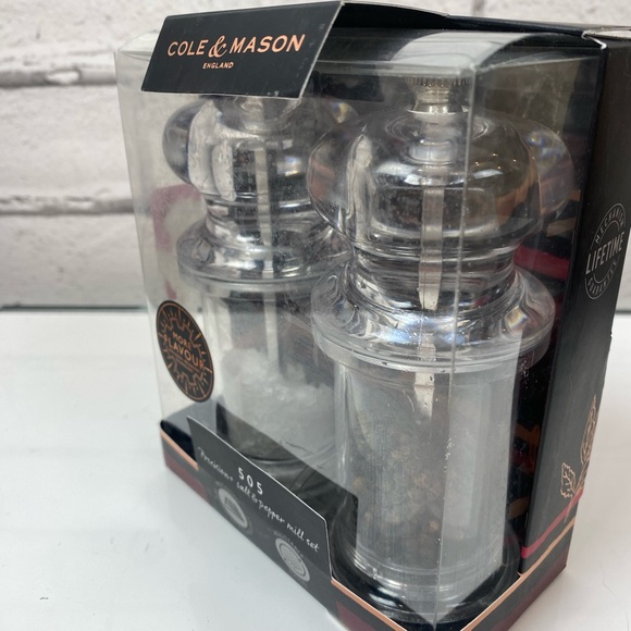 Cole & Mason Precision Salt & Pepper Mill Set Acrylic Gift Set NWT - Picture 8 of 10